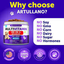 Load image into Gallery viewer, Artullano Dog Chewable 20in1 Multivitamin Supplement with Glucosamine 120 Chews
