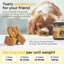 Load image into Gallery viewer, VETRICA Flea and Tick Prevention Treatment Immune Support for Dogs. All Breeds & Ages. Vet Formulated. (130 Soft Treats. Duck Flavor) For Pet With Love