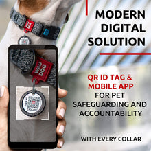 Load image into Gallery viewer, WAUDOG Reflective Cotton Dog Collar with QR ID Tag. Adjustable Eco Friendly Alternative to Nylon Collar. SMALL. Gray. For Pet With Love