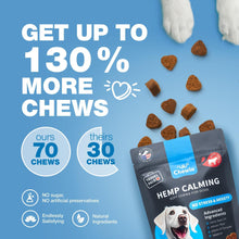 Load image into Gallery viewer, CHEWIA Hemp Calming Anxiety Support Chews for Dogs with Melatonin, Chamomile Extract, and Valerian Root. 70 Chews