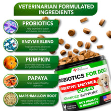 Load image into Gallery viewer, Vet Promise Dog Probiotics and Digestive Enzymes for Gut Health, Itchy Skin Allergies, Immunity Yeast Balance 120 Chews