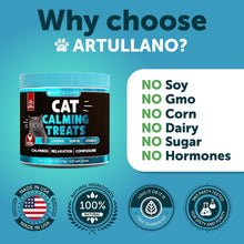 Load image into Gallery viewer, Artullano Hemp Cat Calming Treats for Stress & Anxiety Relief 135 Chews For Pet With Love