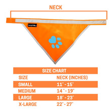 Load image into Gallery viewer, SafetyPUP XD Hi Visibility Reflective Blaze Orange Bandana for Pets MEDIUM For Pet With Love