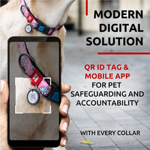 Load image into Gallery viewer, WAUDOG Adjustable Nylon Dog Collar with Durable Plastic Buckle and QR Dog Tag. XLARGE (Unicorns) For Pet With Love