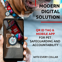 Load image into Gallery viewer, WAUDOG Nylon Adjustable Dog Collar with Durable Plastic Buckle and QR Dog Tag SUMMER LARGE