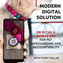 Load image into Gallery viewer, WAUDOG Adjustable Waterproof Heavy Duty Dog Collar with Durable Plastic Buckle and QR Dog Tag. XXLARGE (Pink)