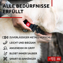 Load image into Gallery viewer, WAUDOG Adjustable Waterproof Dog Collar with Durable Metal Clasp and QR Dog Tag BLACK XLARGE