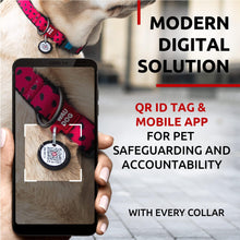 Load image into Gallery viewer, WAUDOG Nylon Adjustable Dog Collar with Durable Plastic Buckle and QR Dog Tag. WATERMELON. XL For Pet With Love