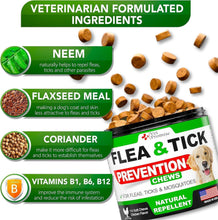 Load image into Gallery viewer, Vet Promise Natural Flea and Tick Prevention Advanced Oral Treats Supplement for Dogs. Made in USA. 119 Chews. Chicken Flavor