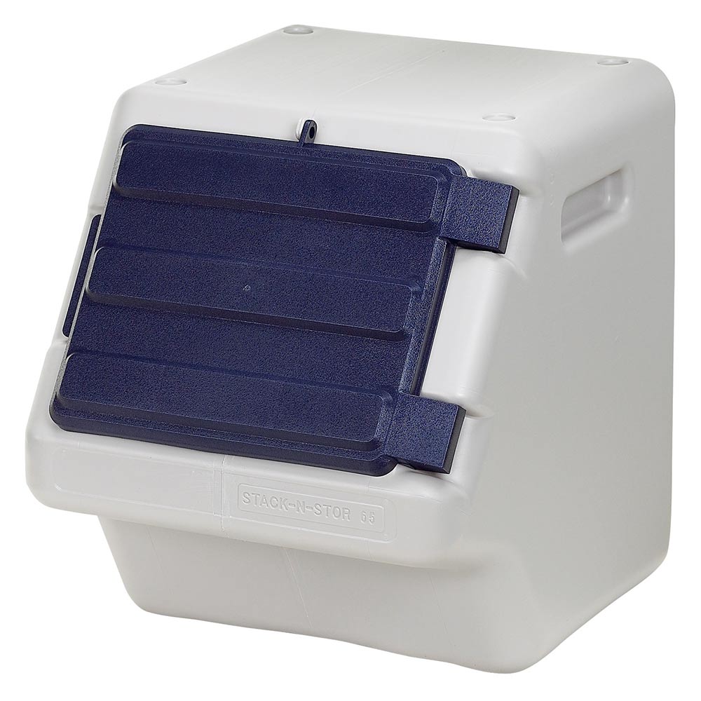 Bergan Stack-N-Stor 65 Pet Food Storage Unit Medium Gray / Blue 15.25 x 17.75 x 18.2 For Pet With Love