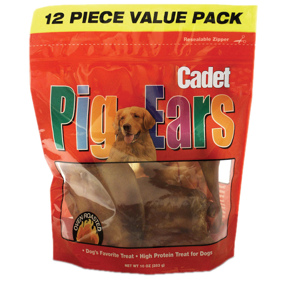 Cadet Natural Pig Ears 12 pack For Pet With Love