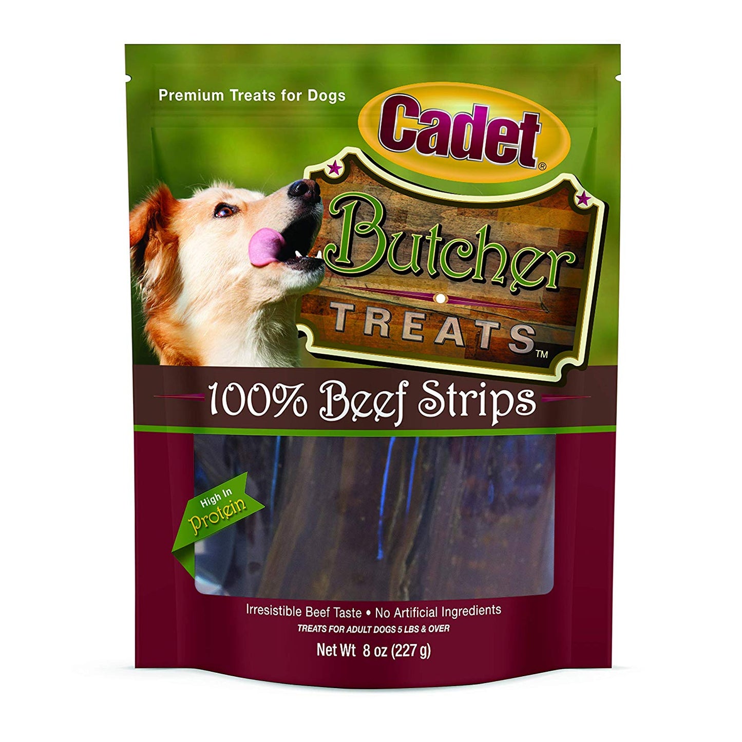 Cadet Butcher Treats Beef Strips 8 ounces For Pet With Love