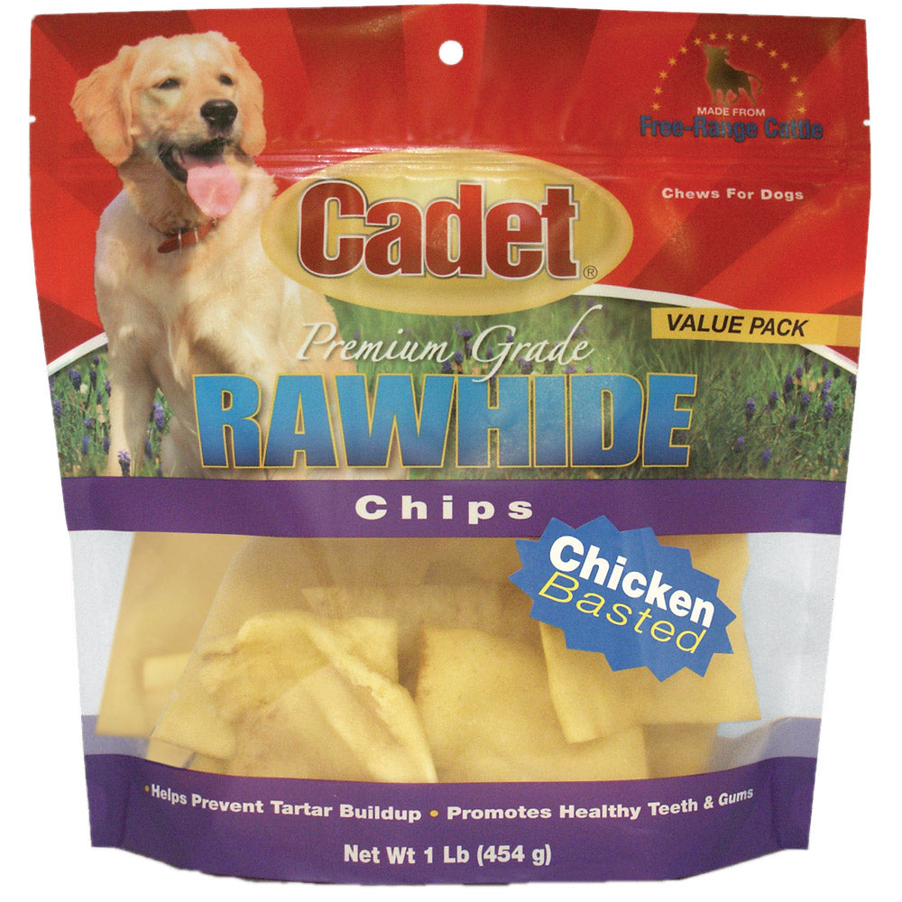 Cadet Rawhide Chips Chicken Basted 1 pound For Pet With Love