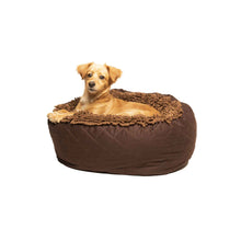 Load image into Gallery viewer, DGS Pet Products Dirty Dog Round Bed Large Brown 25 x 25 x 8 For Pet With Love