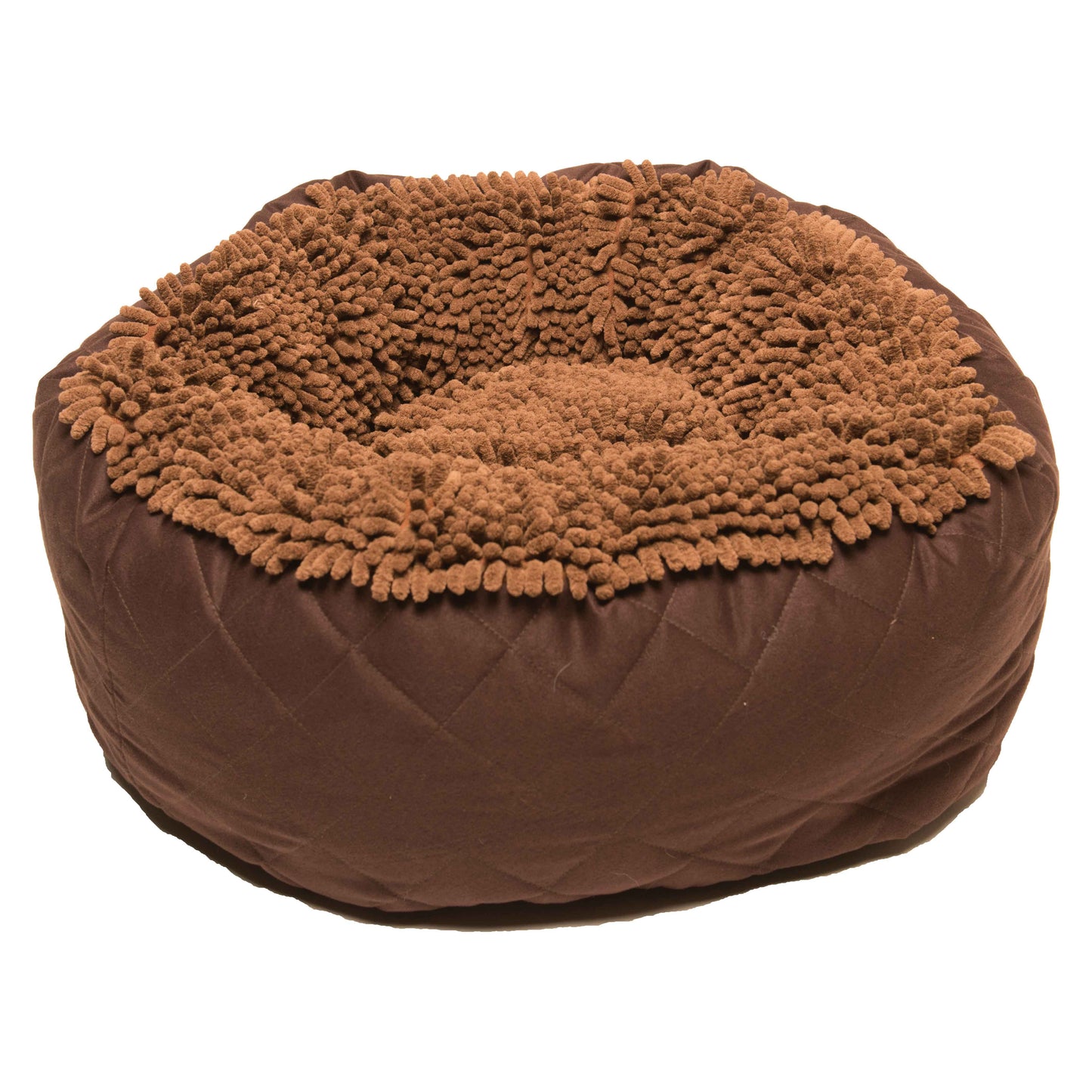 DGS Pet Products Dirty Dog Round Bed Large Brown 25 x 25 x 8 For Pet With Love