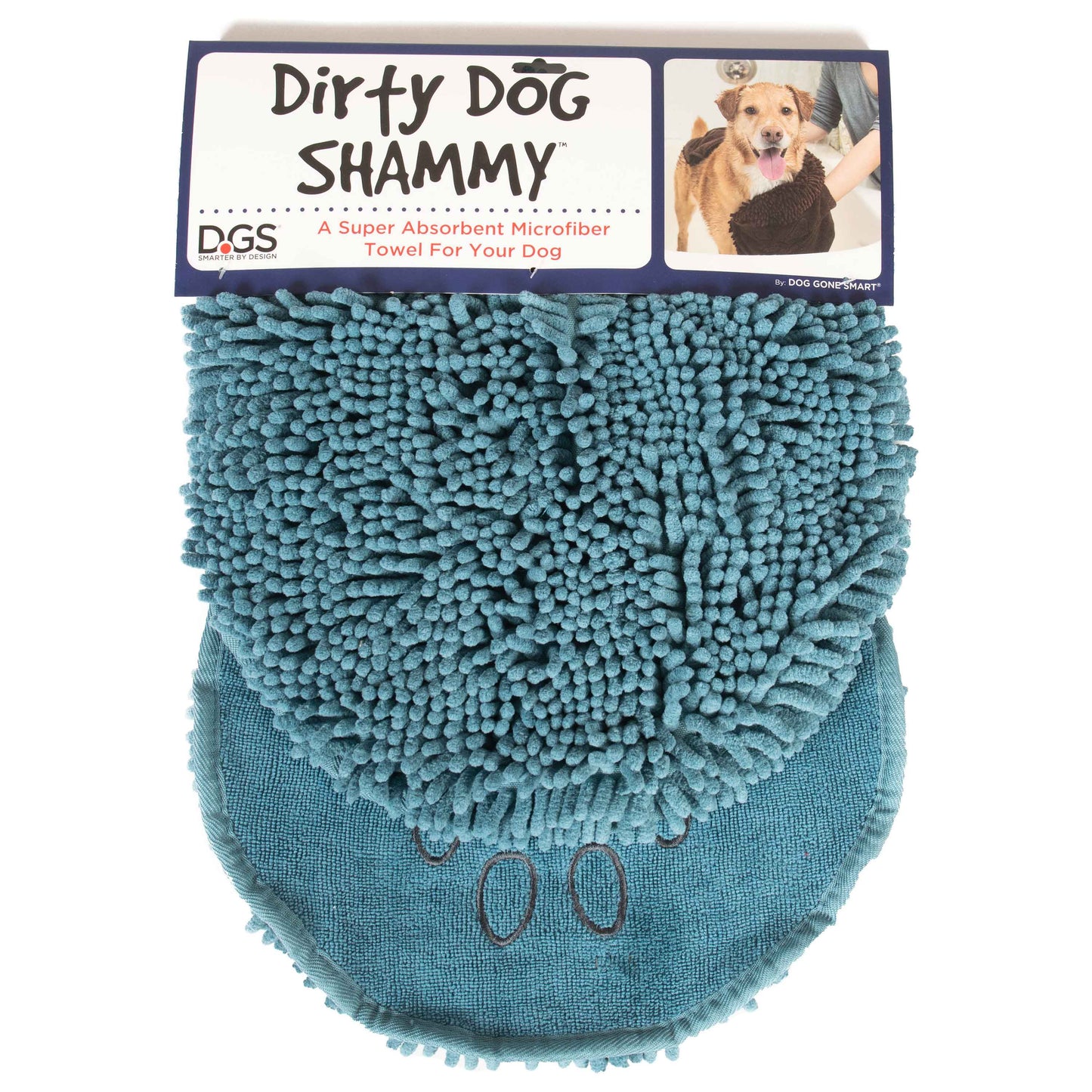 DGS Pet Products Dirty Dog Shammy Towel Pacific Blue 13 x 31 x 0.5 For Pet With Love