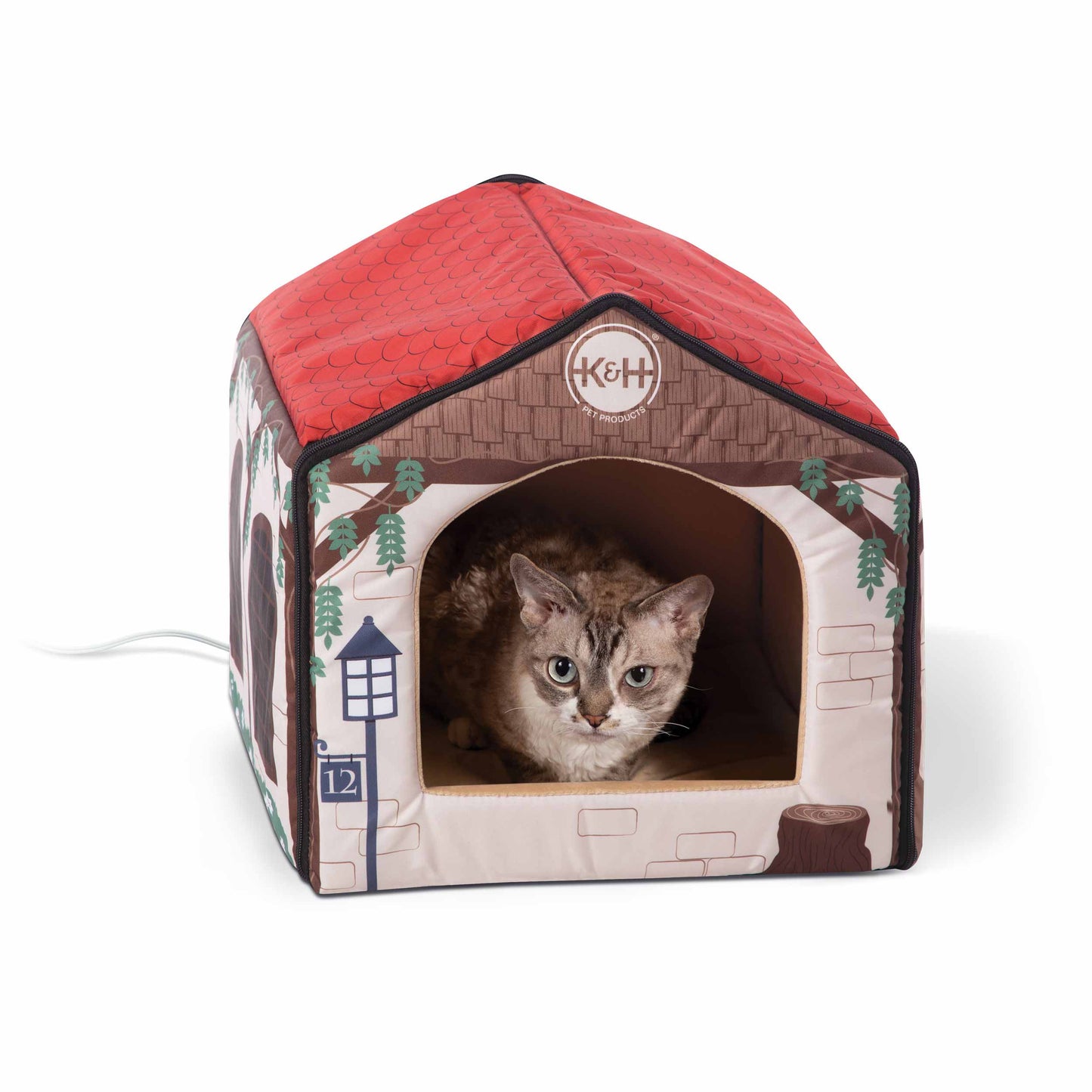 K&H Pet Products Thermo-Indoor Pet House Cottage Design Tan 16 x 15 x 14 For Pet With Love