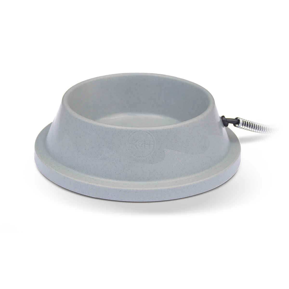 K&H Pet Products Pet Thermal Bowl Gray 10.5 x 10.5 x 3 For Pet With Love