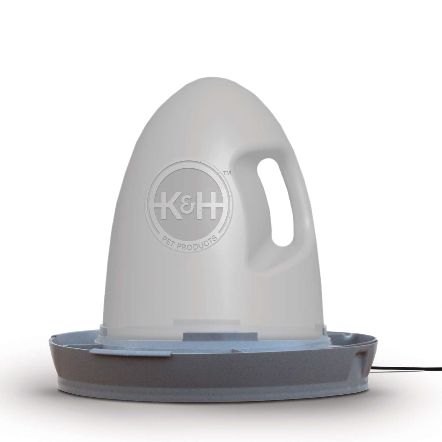 K&H Pet Products Poultry Waterer Heated 2.5 gallon Gray 16 x 16 x 15 For Pet With Love