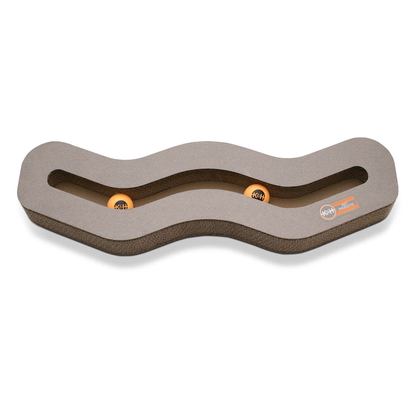 K&H Pet Products Kitty Tippy Track N' Roll Cardboard Toy Brown 22.5 x 6.5 x 2 For Pet With Love