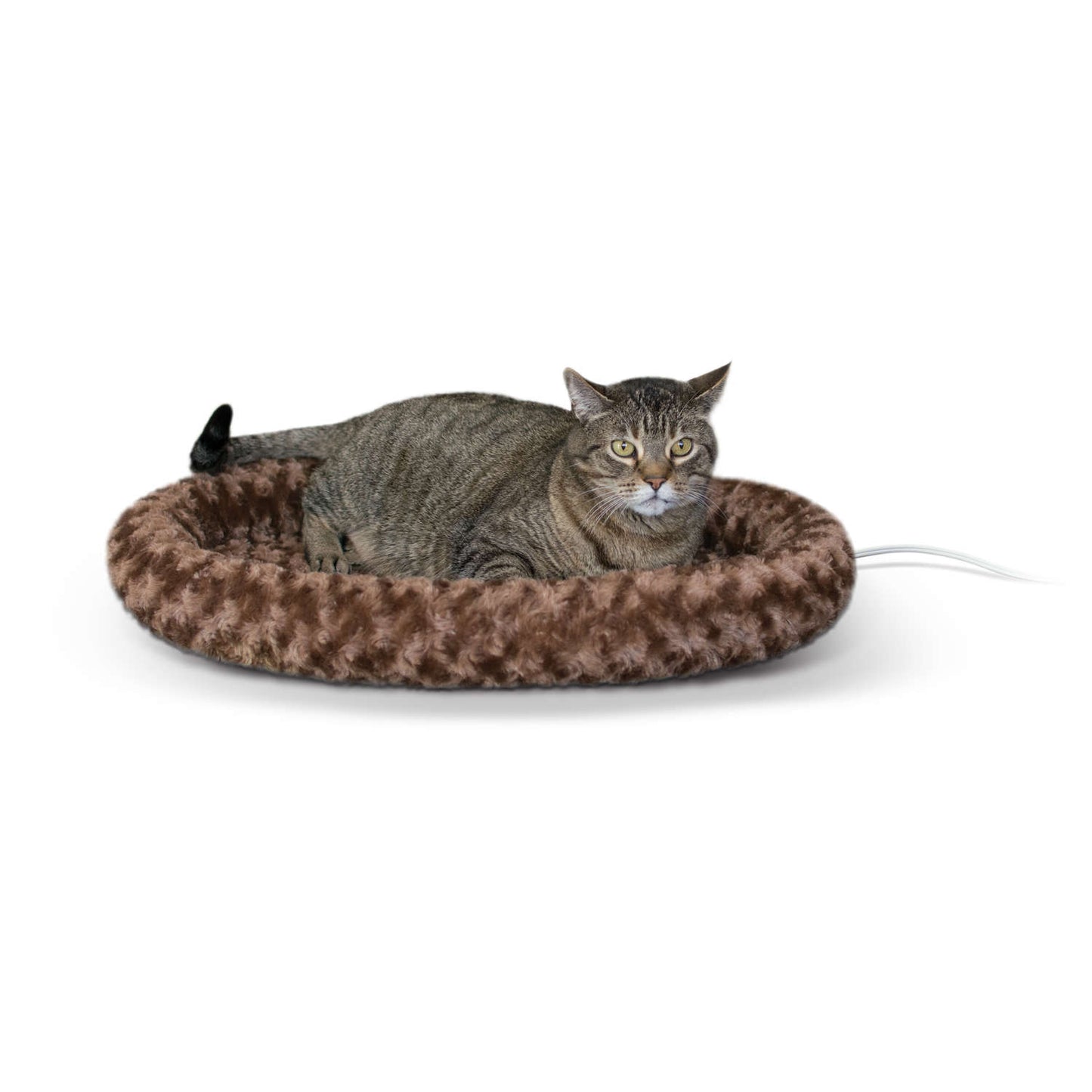 K&H Pet Products Thermo-Kitty Fashion Splash Bed Large Mocha 16 x 22 x 2 For Pet With Love