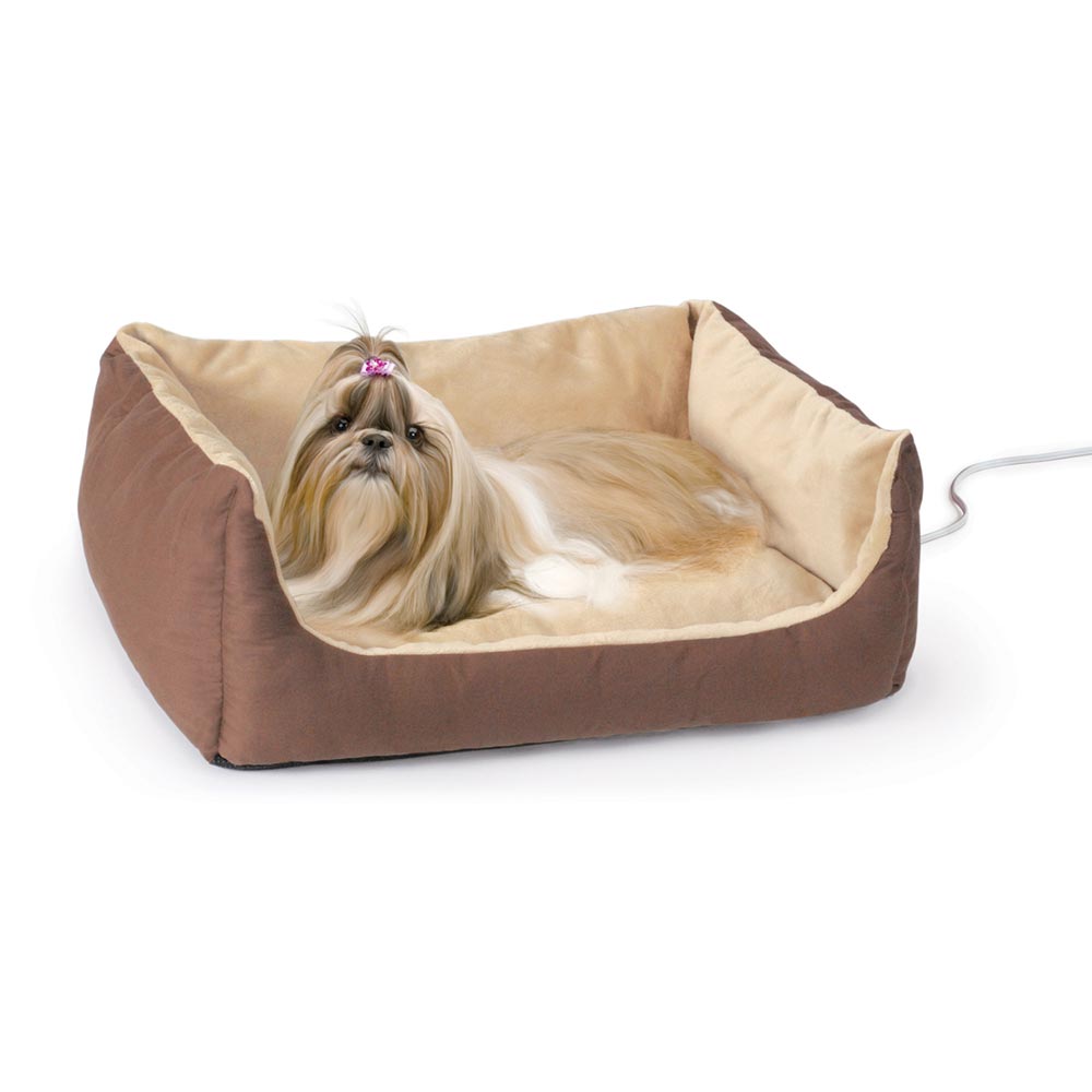 K&H Pet Products Thermo-Pet Cuddle Cushion Brown 14 x 23 x 7 For Pet With Love