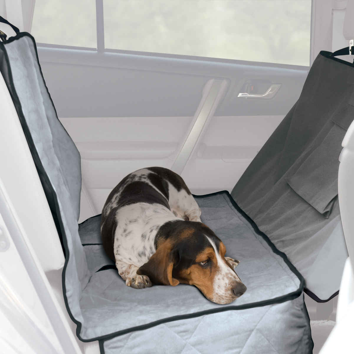 K&H Pet Products Car Seat Saver Deluxe Extra Long Gray 57 x 56 x 0.25 For Pet With Love