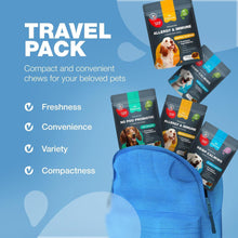 Load image into Gallery viewer, CHEWIA Hemp Calming Anxiety Relief Chews for Dogs Beef Flavor. Travel Pack 5 Oz For Pet With Love