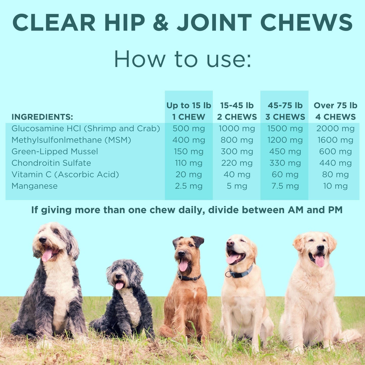 Clear Probiotics Hip & Joint Support Supplement for Dogs * 60 Count For Pet With Love