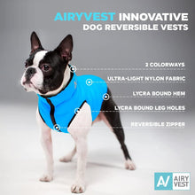 Load image into Gallery viewer, AiryVest Lightweight Reversible Winter Dog Jacket - Water Resistant & Windproof - M - Black/Blue For Pet With Love