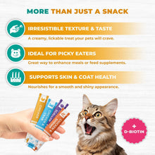 Load image into Gallery viewer, Beloved Pets Creamy Lickable Cat Treats & Wet Squeeze Tubes. Skin & Coat Care Multivitamin Treats for Cats – Chicken Mix Liquid Cat Snacks – 20 Sticks