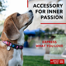 Load image into Gallery viewer, WAUDOG Adjustable Nylon Dog Collar with Durable Plastic Buckle and QR Dog Tag. UNICORNS. MEDIUM For Pet With Love