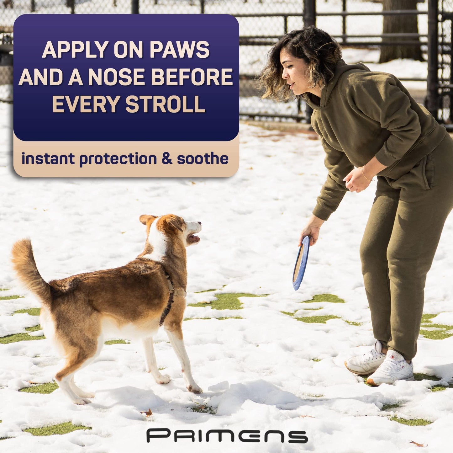 PRIMENS Natural Dog Paw & Nose Balm Canine Paw Moisturizer & Lotion (5 oz) For Pet With Love