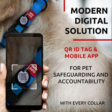 Load image into Gallery viewer, WAUDOG Adjustable Waterproof Heavy Duty Dog Collar with Durable Plastic Buckle and QR Dog Tag. XXLARGE (Blue) For Pet With Love