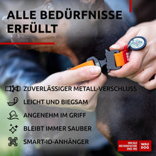 Load image into Gallery viewer, WAUDOG Adjustable Waterproof Dog Collar with Durable Metal Clasp and QR Dog Tag ORANGE SMALL