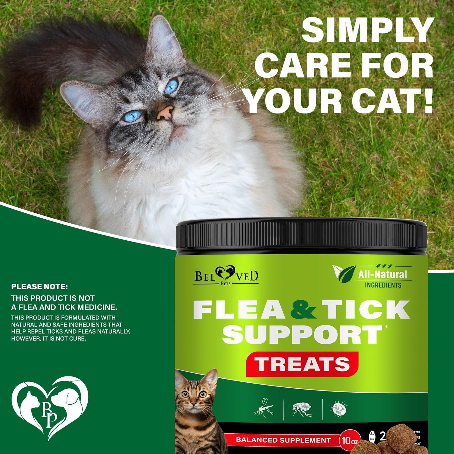 Beloved Pets Flea and Tick Prevention Chewable Treats for Cats. Revolution Oral Treatment. 240 Chews For Pet With Love