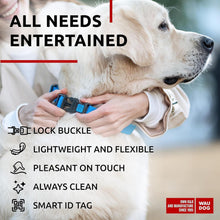 Load image into Gallery viewer, WAUDOG Adjustable Waterproof Heavy Duty Dog Collar with Durable Plastic Buckle and QR Dog Tag. XXLARGE (Blue) For Pet With Love