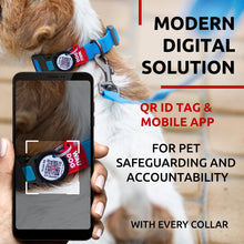Load image into Gallery viewer, WAUDOG Adjustable Waterproof Heavy Duty Dog Collar with Durable Plastic Buckle and QR Dog Tag. SMALL (Blue) For Pet With Love