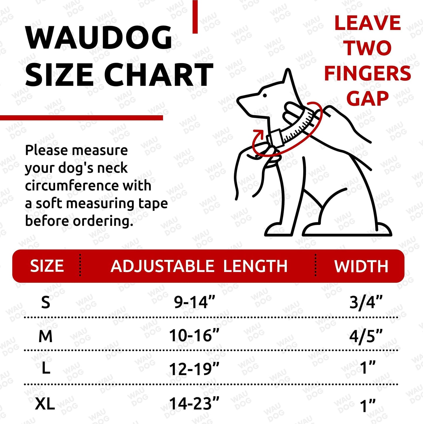 WAUDOG Nylon Adjustable Dog Collar with Durable Plastic Buckle and QR Dog Tag SUMMER LARGE For Pet With Love