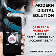 Load image into Gallery viewer, WAUDOG Ultra Soft Rolled Leather Dog Collar BLUE SMALL