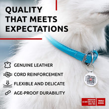 Load image into Gallery viewer, WAUDOG Ultra Soft Rolled Leather Soft Padded Dog Collar. BLUE. X-Small For Pet With Love