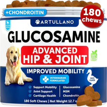 Load image into Gallery viewer, Artullano Glucosamine Hip and Joint Supplement for Dogs w/Chondroitin, Hemp Oil, MSM 180 Chews For Pet With Love