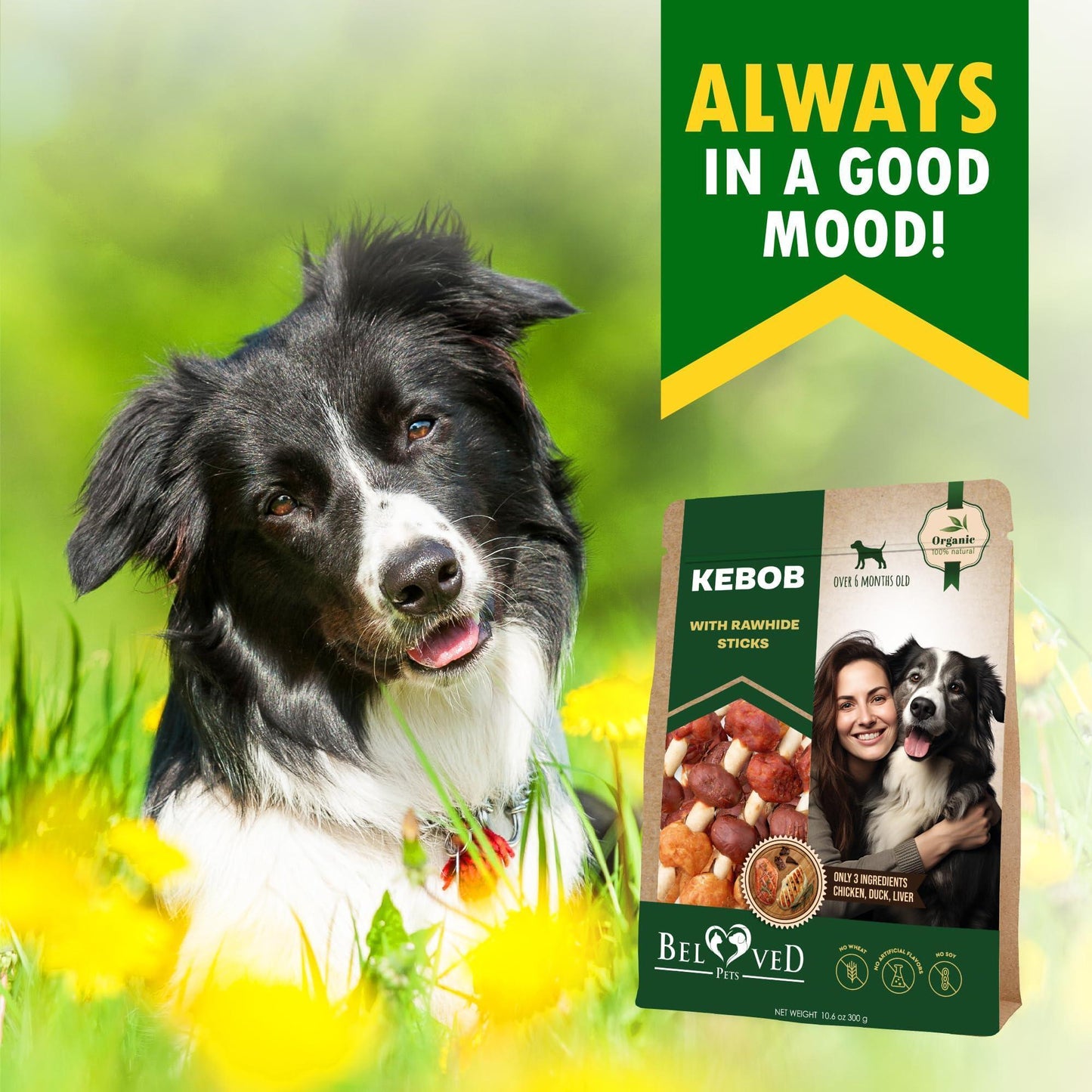 Beloved Pets Kabobs Rawhide Dog Treats with Duck & Chicken 10.6 Oz For Pet With Love