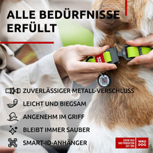 Load image into Gallery viewer, WAUDOG Adjustable Waterproof Heavy Duty Dog Collar with Durable Metal Clasp and QR Dog Tag. SMALL (Green) For Pet With Love