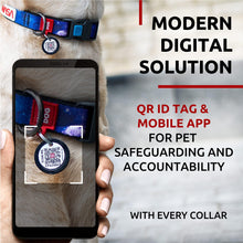 Load image into Gallery viewer, WAUDOG Adjustable Nylon Dog Collar with Durable Plastic Buckle and QR Dog Tag. LARGE (NASA-2 Print)