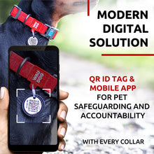 Load image into Gallery viewer, WAUDOG Adjustable Waterproof Dog Collar with Plastic Buckle and QR Dog Tag RED SMALL