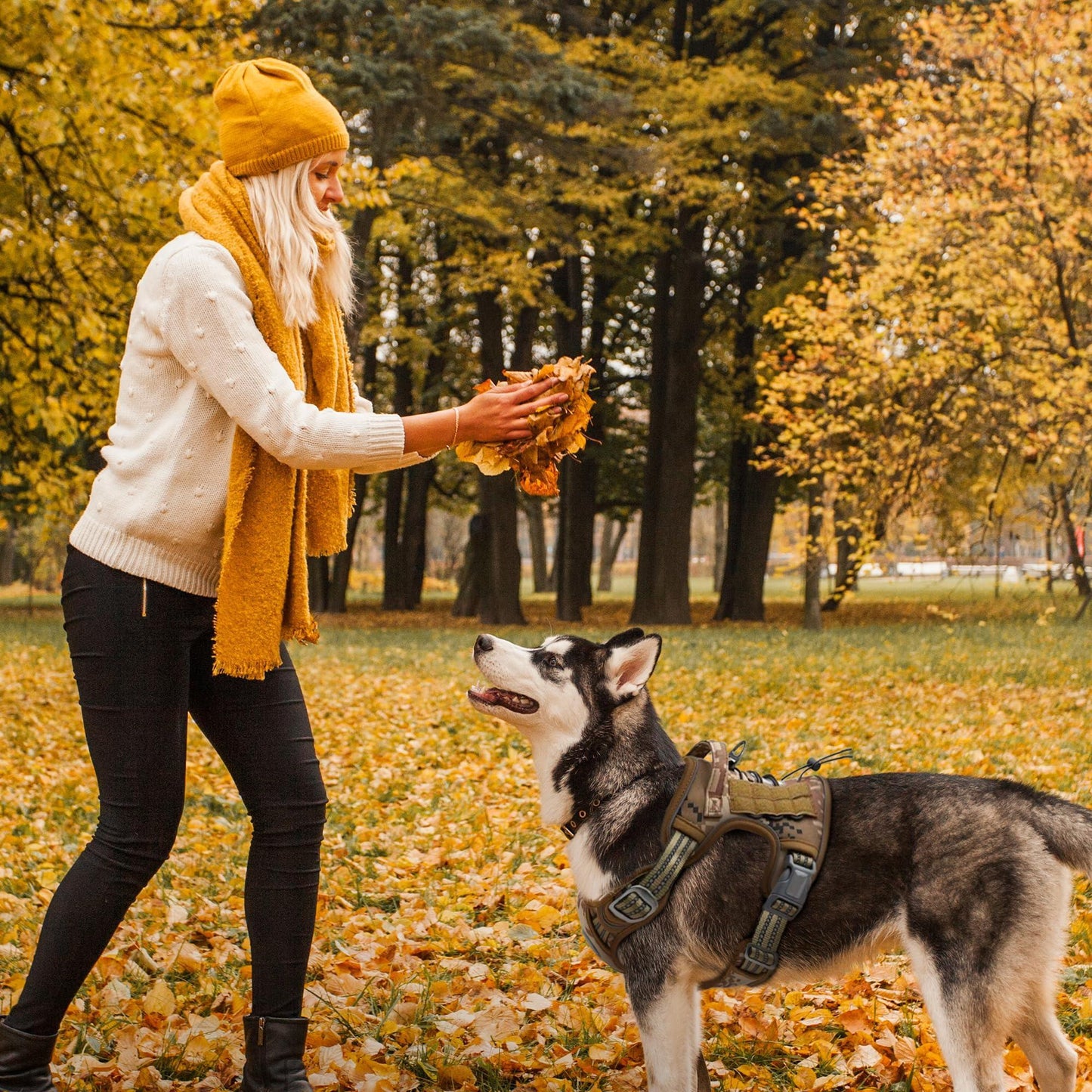 Tactical Dog Desert Camouflage Breathable Harness with Handle XLarge For Pet With Love