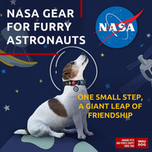 Load image into Gallery viewer, WAUDOG Adjustable Nylon Dog Collar with Durable Plastic Buckle and QR Dog Tag. SMALL (NASA-1 Print) For Pet With Love