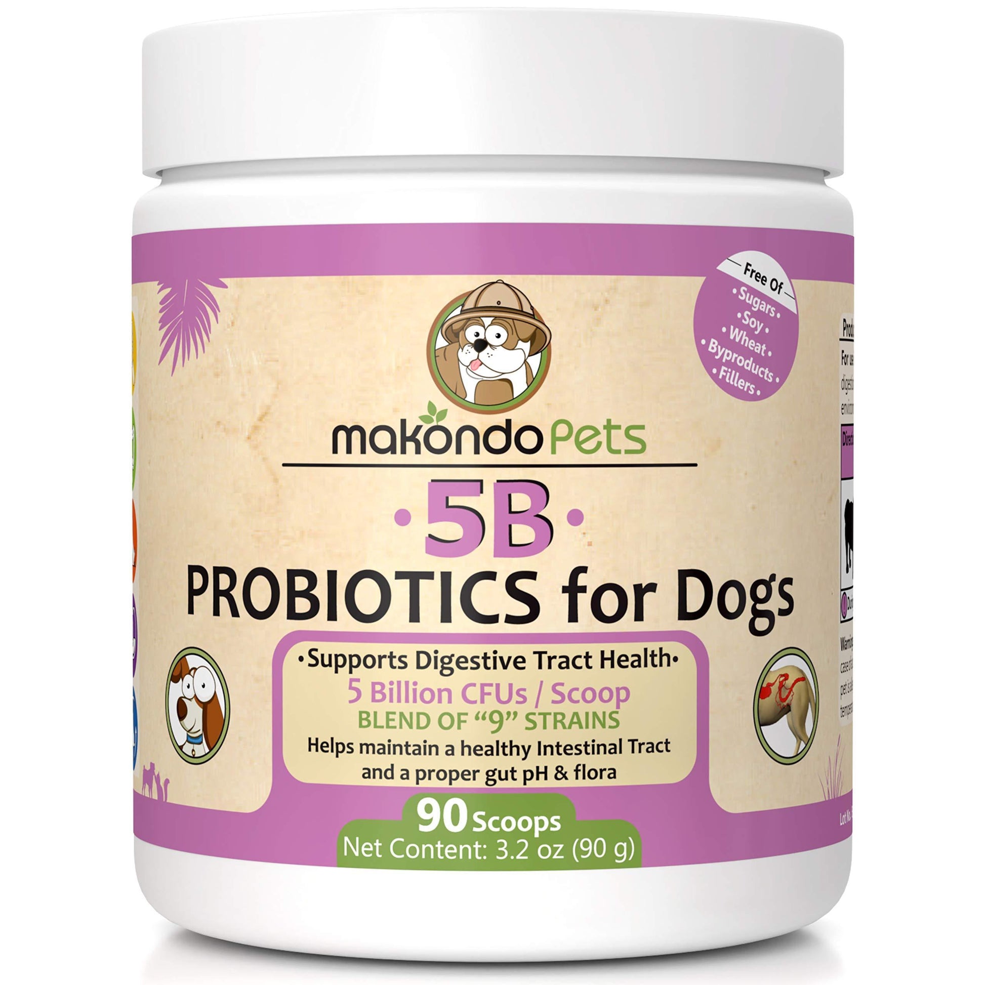 Makondo Pets Powder Probiotics and Digestive Enzymes for Dogs 3.2 Oz For Pet With Love