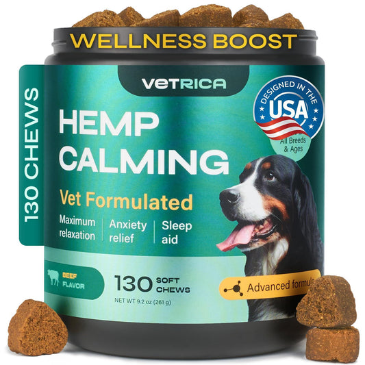 VETRICA Calming Chews for Dogs Anxiety Relief 130 Chews For Pet With Love